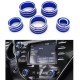 5pcs Center  Console  Knobs  Ac  Air  Conditioning  Button+audio+function+rear  Mirror  Knob  Cover Trim For Camry 2018 2019 2020 Blue