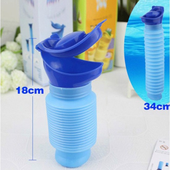 750ml Portable Urinal Cartoon Reusable for Outdoor Camping Travel Blue