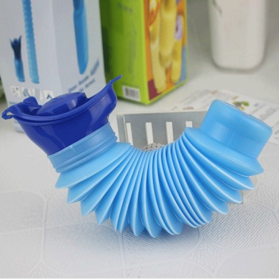 750ml Portable Urinal Cartoon Reusable for Outdoor Camping Travel Blue