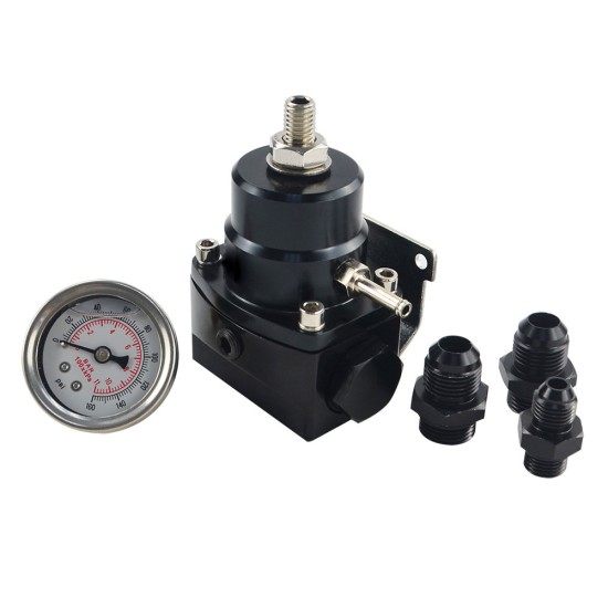 AN8 High Pressure Fuel Regulator W / Boost-8AN 8/8/6 EFI with Reinforcement Silver