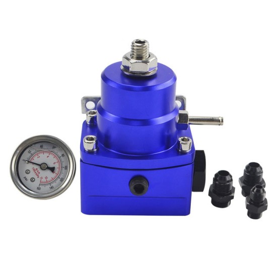 AN8 High Pressure Fuel Regulator W / Boost-8AN 8/8/6 EFI with Reinforcement blue