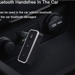 Bluetooth 5.0 Car Kit 3.5mm Jack AUX Stereo Audio Music Wireless Handsfree Bluetooth Adapter Receiver black