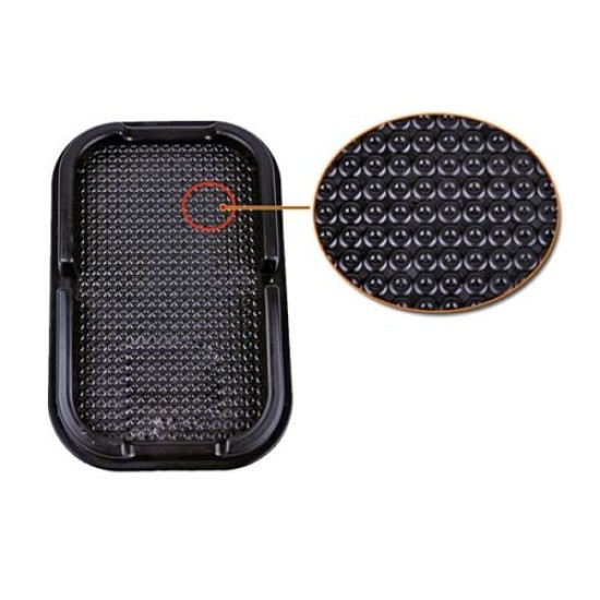 Car Dashboard Anti Slip Pad Rubber Mobile Phone Holder Skidproof Grip Mat for GPS DVR Black