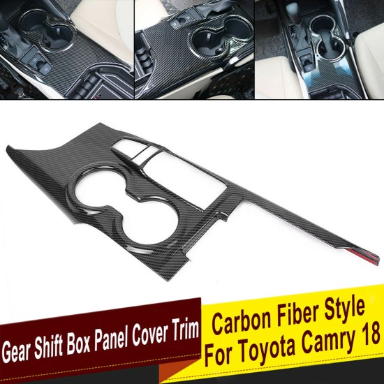 Car Inner Gear Shift Box Panel Frame Cover Trim Carbon Fiber Style Car Sticker for TOYOTA CAMRY 2018-2020 Camry Ordinary