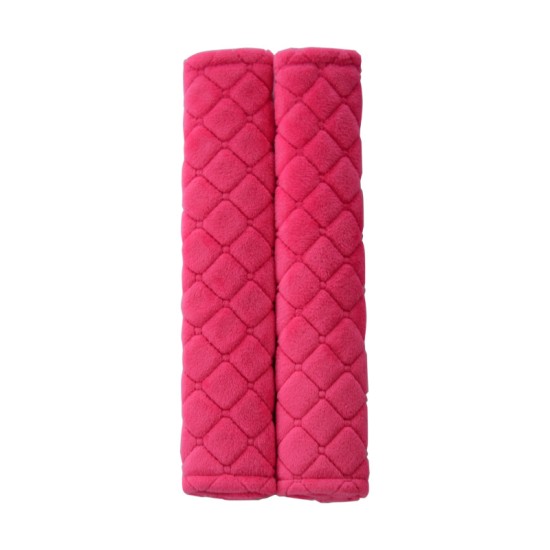 Car Seat Belt Shoulders Pads Covers Cushion Warm Short Plush Safety Shoulder Protection Rose red