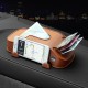 Car Tissue Box Multi-function Mobile Phone Bracket Inserter Auto Tissue Box Container 3 in 1 Paper Holder Brown