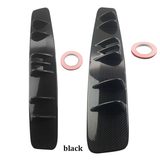 Car Universal Spoiler Rear Bumper Lip Diffuser Lower Bumper Shark Fins Rear Spoiler  black