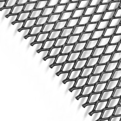 Car Vehicle Black Tone Aluminum Alloy 3 x 6mm Rhombic Grille Mesh Sheet