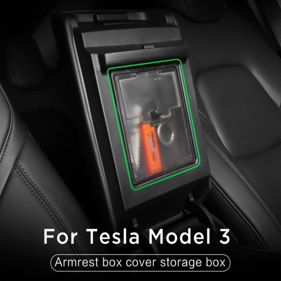 Center Console Organizer Armrest Hidden Storage Box for Tesla Model 3