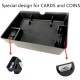 Dash Center Console Table Storage Tray Instrument Organizer ABS Black Materials Anti-Slip Rubber Pad for Ford F150 (2015-2019)