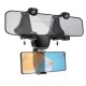 Foldable Car Rearview Mirror Mobile Phone  Holder Universal Multifunctional Adjustable Rotatable Gps Navigation Phone Bracket 203 black