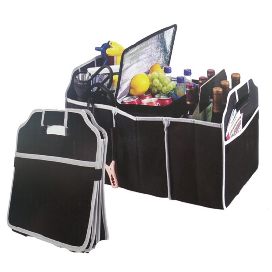 Foldable Car Trunk Organizer Bag Portable Multi Compartment Truck Van SUV Storage Basket Auto Tools Organiser