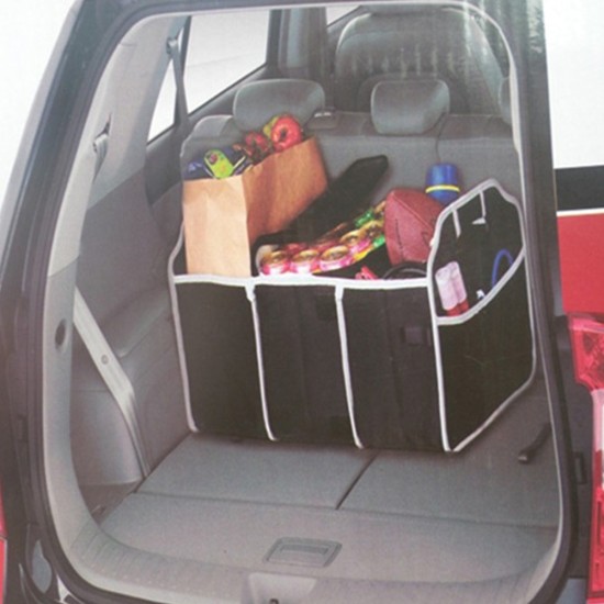 Foldable Car Trunk Organizer Bag Portable Multi Compartment Truck Van SUV Storage Basket Auto Tools Organiser