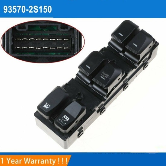 Master Power Window Switch For Hyundai 2010-2015 OE: 93570-2S1509P Black