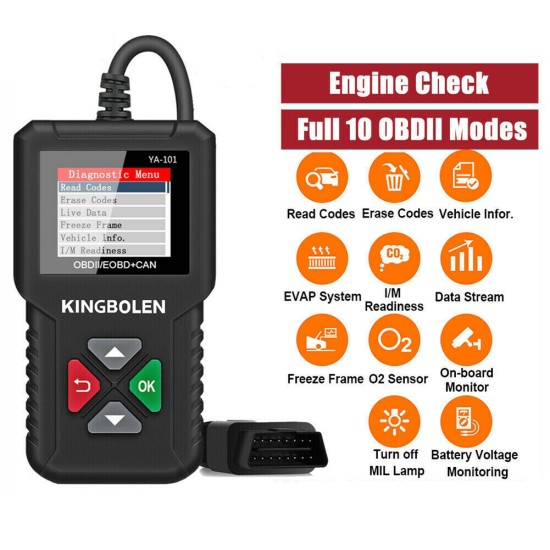 Automotive Obd Code Reader Obd2 Scanner Car Check Engine Troubleshooting Props Fault Diagnostic Tool black