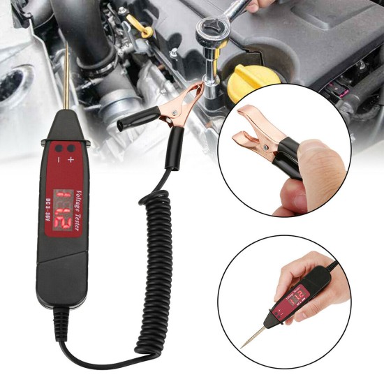 Car Digital LCD Display Circuit Test Pen Probe Detector Tester Black