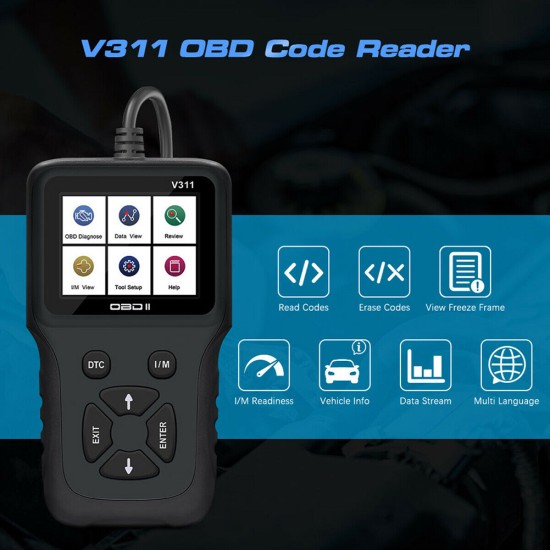 Car OBD2 Code Reader Auto Scanner Car Check Engine Troubleshooting Tool Diagnostic Device Black