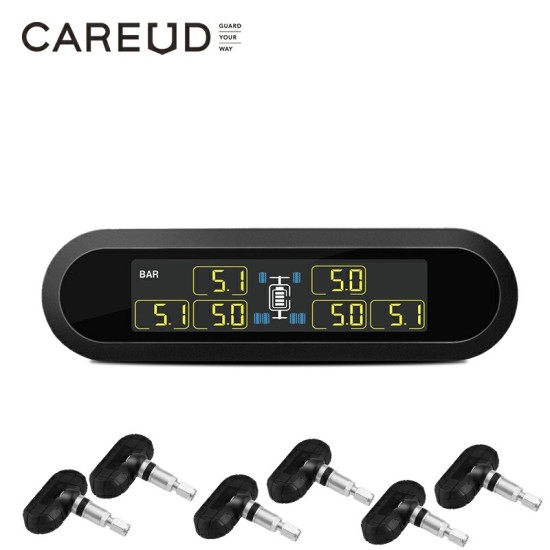 Car TPMS Tire Pressure Monitoring System Super LCD Universal for 6 Wheels Bus Van Internal Sensors black_T650 built-in models