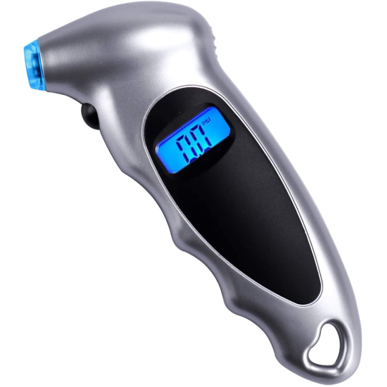 Digital Tire Pressure Gauge Backlit Lcd Handheld Multifunctional Tire Pressure Gauge For Cars Trucks Bicycles silver