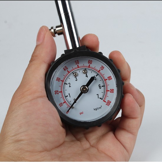 Long Tube Tire Pressure Gauge Meter High-precision Tyre Air Pressure Tester For Car Motorcycle Universal Black_0-7kg/cm\u00b2(0-100psi))