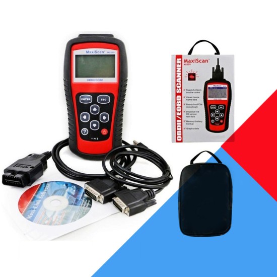 Ms509 Obdii Engine Fault Diagnostic Scanner Auto Code Reader Engine Fault Diagnostic Meter Red Black