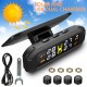 T8 Wireless Solar Car Tire  Pressure  Monitoring  System 4 External Sensors With Pressure Temperature Display High Precision Instrument Tpms black