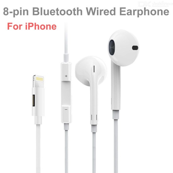 2-in-1 Wired Bluetooth Earphones with Mic Charging Function Stereo Headphones for iPhone 8 7 6s Plus XS Max XR - Free shipping - DealExtreme