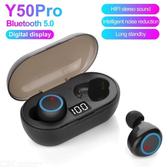 2021 NEW Y50Pro TWS Bluetooth Earphone 5.0 Wireless Headset Waterproof Deep Bass Earbuds Sport Earphones True Wireless Stereo - Free shipping - DealExtreme