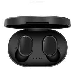 A6S Wireless Earbuds For Xiaomi Redmi Airdots Bluetooth 5.0 Headphone TWS Earphone Noise Reduction Mic With Charging Box - Black - Free shipping - DealExtreme