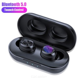 B5 TWS Bluetooth Earphones V5.0 Wireless Earbuds Touch Control Waterproof 6D Stereo Sport Music Headphones 300mAh Charging Case - Free shipping - DealExtreme