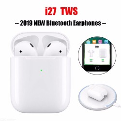 I27 TWS Bluetooth Mini Wireless Headphone V5.0 Binaural Earbuds with Charging Base, Support SIRI - Free shipping - DealExtreme