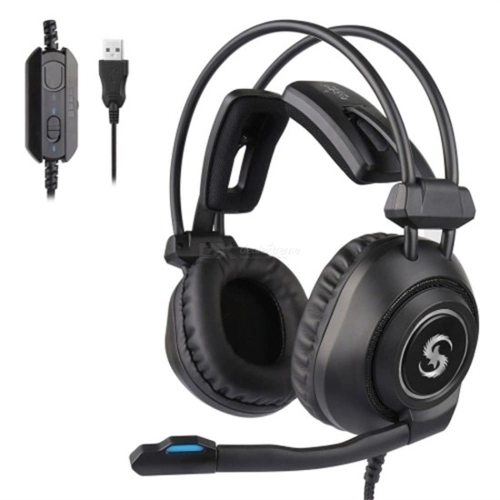 KUBITE Wired Gaming Headsets PC Computer USB Over-ear Headphone With Microphone K-17 Pro - Black - Free shipping - DealExtreme