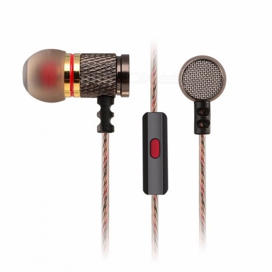 KZ EDR1 Metal In Ear Earphone High Quality HiFi Sport In-ear Headphone Earbud Auricular Good Bass With Microphone Black - Free shipping - DealExtreme