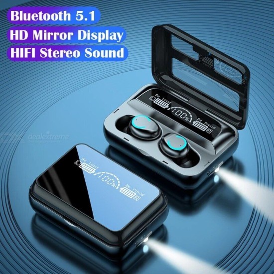 R12 Bluetooth Earphone Waterproof Wireless Bluetooth 5.1 With Digital Power Display - Free shipping - DealExtreme