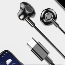 The New TYPEC Earphone Metal Band Wheat Band Tuning Mobile Phone Headset Universal Xiaomi - Free shipping - DealExtreme