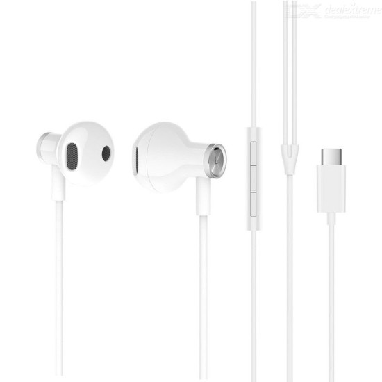 Xiaomi Hybrid DC Earphone Type-C Plug Half In-Ear USB Wired Control Microphone Mi Dual Driver Earphone - Free shipping - DealExtreme