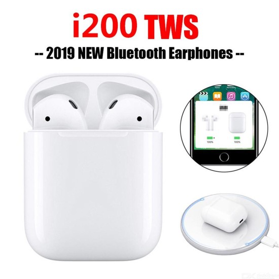 i200 TWS Bluetooth 5.0 Wireless Earbuds In-Ear Headphone, Deep Bass Sport Earphone with Pop up Touch Function - Free shipping - DealExtreme