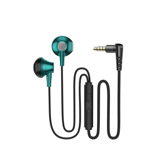 3.5mm Earbuds Stereo Earphone In-ear Music Headphones Hifi Bass Headset with Microphone Titanium-Color