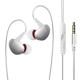 3.5mm In-ear Earphone Subwoofer Stereo Sports Running Earbuds Wire-control Game Headphones White