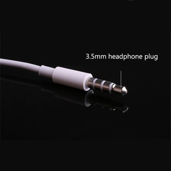 3.5mm Universal Wired  Headset Earbuds In-ear Earphone With Microphone Portable Earphone White