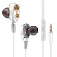 7D HIFI In-Ear Earphone Dual Dynamaic Driver Super Bass Stereo Headset Headphone white