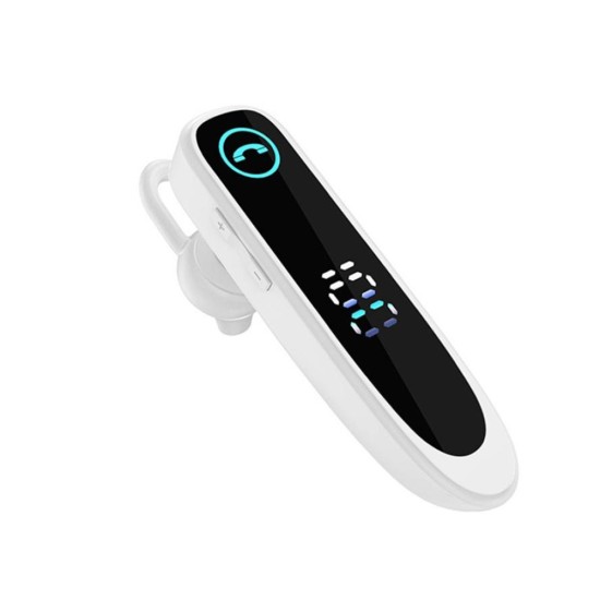 A20 Digital Display Wireless Bluetooth-compatible  5.0  Earphones High-capacity Battery Ipx7 Waterproof Ear-mounted Headset White