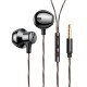 A21 Wired  Headphones, Noise Cancelling Stereo In-ear Earphone, Sport Music Headset, With Mic 3.5mm Jack Universal Earpods black