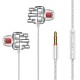 A6 In-ear Earphones Dual-motion Coil Dual-speaker Smart Phone Headset Wire-controlled Tuning Gaming Headset White