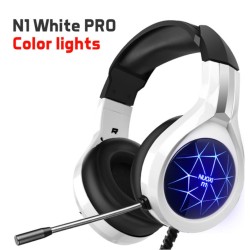 Adjustable  Headset Surround Sound Stereo Noise Cancelling Over Ear Headphones Wired Gaming Headset With Microphone White