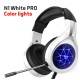 Adjustable  Headset Surround Sound Stereo Noise Cancelling Over Ear Headphones Wired Gaming Headset With Microphone White