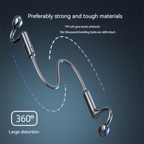 Air Conduction Headset  Bluetooth 5.1 In-ear Stereo Headphones Waterproof Sports Earphones black