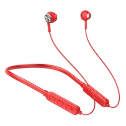 B6 Wireless Bluetooth 5.1 Earphones Binaural Hanging Neck Headset Universal Sport Earbuds Headphones with Mic Red