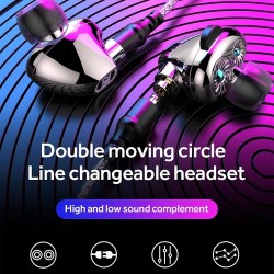 BT-MN Bluetooth V5.0 Headphones Double Mover Variable Line Real 4D Headphones for Sports and Music