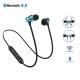 Bluetooth 4.2 Stereo Earphone Headset Wireless Magnetic In-Ear Earbuds  Golden